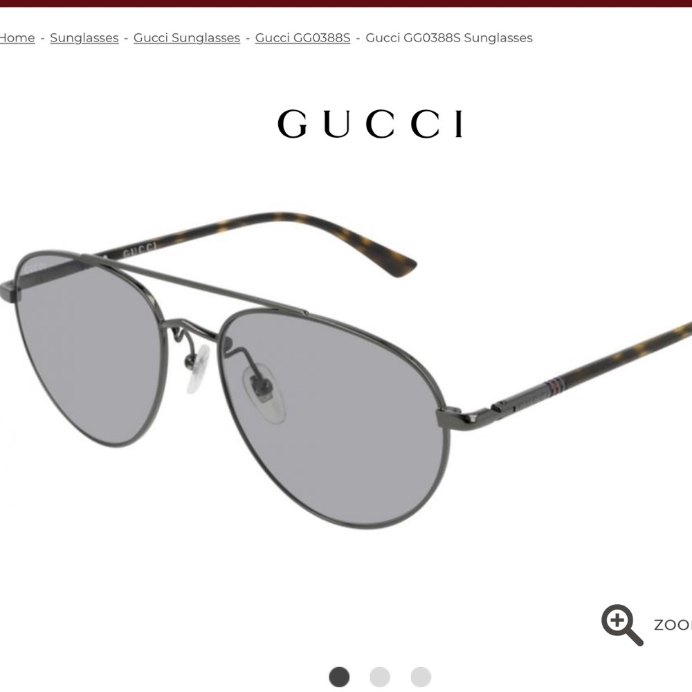 NWT Gucci Aviator Ruthenium Sunglasses - Picture 1 of 8